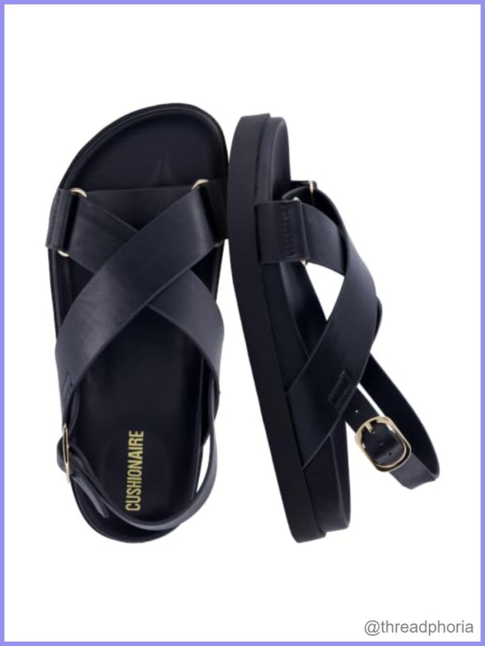 CUSHIONAIRE Eden Footbed Sandals Women Platform Slingback Memory Foam Faux